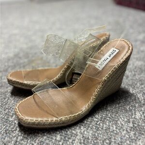 Steve Madden Clear Wedge Sandals